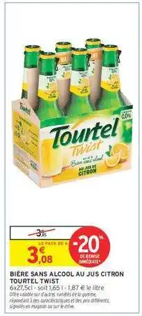 Intermarché BIÈRE SANS ALCOOL AU JUS CITRON TOURTEL TWIST offre