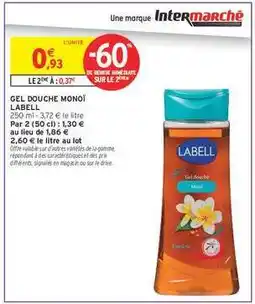Intermarché Gel Douche Monoï Labell offre