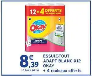 Intermarché ESSUIE-TOUT ADAPT BLANC X12 OKAY offre