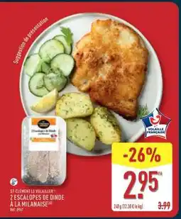 ALDI 2 Escalopes De Dinde À La Milanaise offre