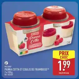 ALDI MILSANI Panna Cotta et Coulis de Framboise offre