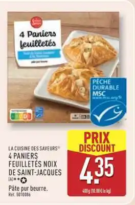 ALDI LA CUISINE DES SAVEURS 4 PANIERS FEUILLETÉS NOIX DE SAINT-JACQUES offre