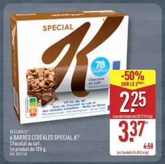 ALDI Kellogg's 6 Barres Céréales Special K Chocolat au lait offre