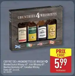 ALDI Coffret de 4 Mignonettes de Whisky offre