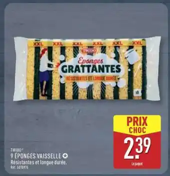 ALDI TWIDO 9 ÉPONGES VAISSELLE offre