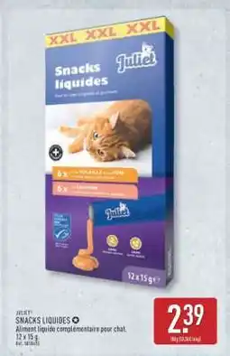 ALDI JULIET SNACKS LIQUIDES offre