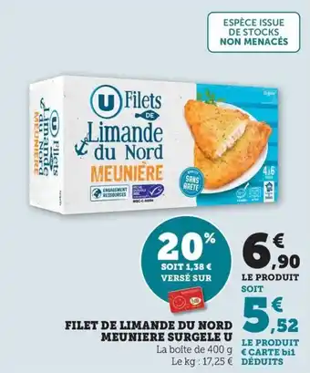 Filet de limande du nord meuniere surgele u