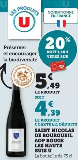 Maximarché Saint nicolas de bourgueil aop rouge les hauts buis u offre