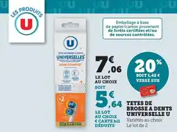 Maximarché Têtes de brosse à dents universelles u offre