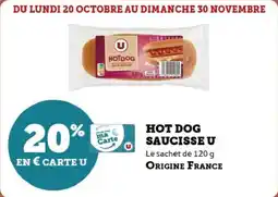 Super U Hot dog saucisse u offre