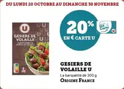 Super U Gésiers de volaille u offre
