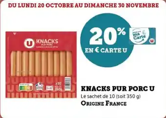 Super U Knacks pur porc u offre