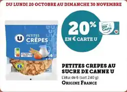 Super U Petites crepes au sucre de canne u offre