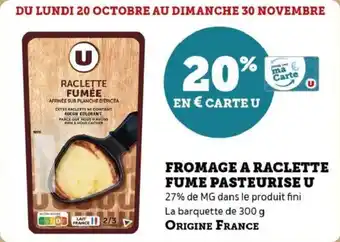 Fromage a raclette fume pasteurise u