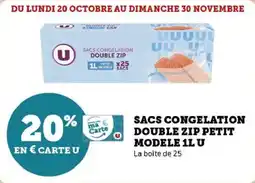 Super U Sacs congelation double zip petit modele u offre