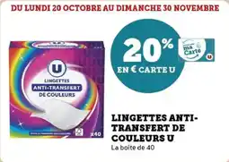 Super U Lingettes anti transfert de couleurs u offre