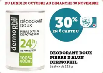 Super U Deodorant doux pierre d'alun dermophil offre