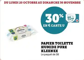 Super U Papier toilette humide pure kleenex offre