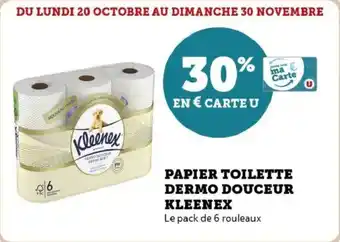 Super U Papier toilette dermo douceur kleenex offre