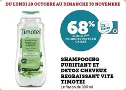 Super U Shampooing purifiant et detox cheveux regraissant vite timotei offre