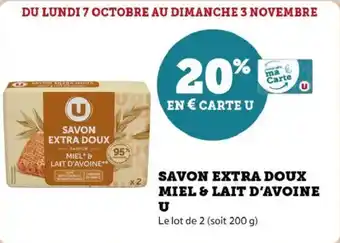 Super U Savon extra doux miel & lait d'avoine u offre