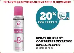 Super U Spray coiffant compresse fixation extra forte u offre