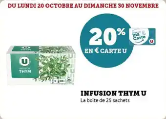 Super U Infusion thym u offre