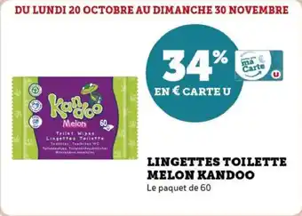 Super U Lingettes toilette melon kandoo offre