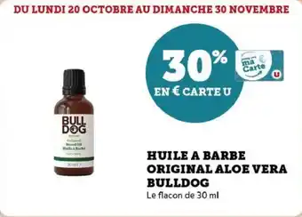 Super U Huile a barbe original aloe vera bulldog offre