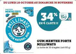 Super U Gum menthe forte milliways offre