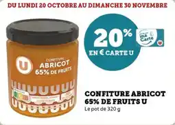 Super U Confiture abricot 65% de fruits u offre