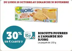 Super U Biscuits fourres a l'amande bio bjorg offre