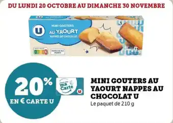 Super U Mini gouters au yaourt nappes au chocolat u offre