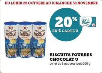Super U Biscuits fourres chocolat u offre