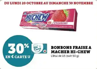 Super U Bonbons fraise a macher hi-chew offre