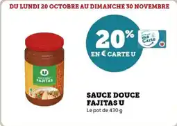 Super U Sauce douce fajitas u offre