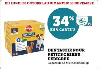 Super U Dentastix pour petits chiens pedigree offre