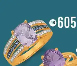 E.Leclerc bague améthyste, saphirs et diamants offre