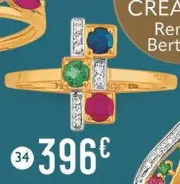 E.Leclerc bague saphir, rubis, émeraude et diamants offre