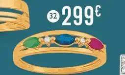 E.Leclerc Bague saphir, émeraude, rubis et diamants offre