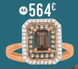 E.Leclerc bague quartz fumé, diamants et diamants bruns offre