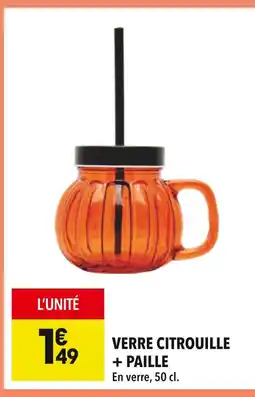 Supeco Verre citrouille + paille offre