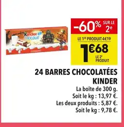 Supeco Kinder 24 Barres Chocolatées offre