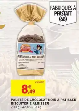 Intermarché Palets de chocolat noir à patisser biscuiterie offre