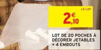 Intermarché Lot de 20 poches à décorer jetables + 4 embouts offre