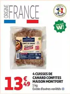 Auchan Supermarché Canard - 4 cuisses de confites offre