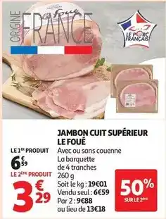 Auchan Supermarché Jambon cuit superieur offre