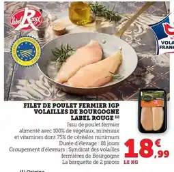 Bi1 Label rouge - filet de poulet fermier igp volailles de bourgogne offre