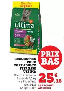 Hyper U Ultima - croquettes pour chat adulte sterilise offre