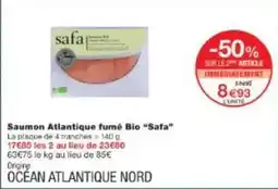 Monoprix Saumon atlantique fumé bio offre